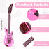 6Pcs Inflatable Pink Guitars - Rock Star Toys Musical Instrument Party Props for 80s 90s Birthday Carnival Supplies