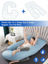 Wndy's Dream 60 inch Pregnancy Pillow with Removable Velvet Cover, Side J Type Full-Body Pillow for Back, Legs
