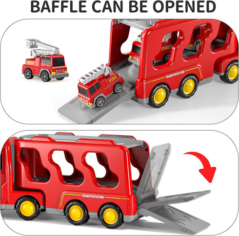 3-5 3 4 5 6 7, Set, 4-6 TEMI Fire Trucks Boy Toys for Toddlers Year Old - Firetruck Toys for Kids Transport Vehicle