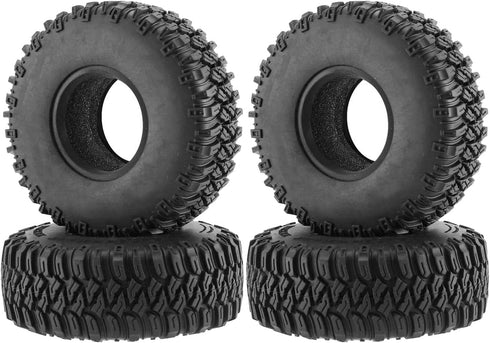 4PCS 95MM Rubber Tyres, 1.55 inch Terrain Wheel Tires for 1:10 RC Crawler Car, Compatible with Tamiya MST JIMNY Axial