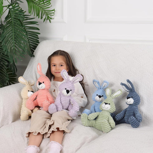 Apricot Lamb Toys Plush Corduroy Rabbit, 8.5 Inches, Soft Cuddly Stuffed Animal Perfect for Children.