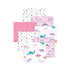 Little Treasure Hudson Baby Cotton Poly Flannel Receiving Blankets Multipack, Pink Cuteasaurus,