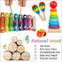 LOOIKOOS Wooden Toddler Musical Instruments Set, Educational Percussion Toys for Baby Kids with Carrying Bag