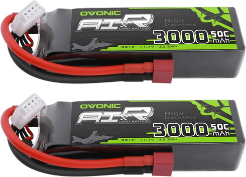 OVONIC 3S Lipo Battery 50C 3000mAh 11.1V Lipo Battery with Dean-Style T Connector