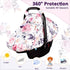 Floral Infant Car Seat Canopy with Peep Windows and Breathable Mesh, Kick-Proof, Soft Stretchy Baby Car Seat Cover