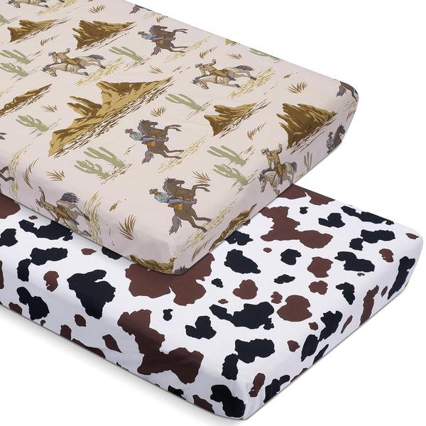 Mindsoft 2 Pcs Crib Sheet Set 52 x 28 x 8 Inches Baby
