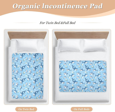 siphylline 52" 34" Cartoon Cute Sea Animal Blue Extra Large Resuable Changing Pad Covers Waterproof Washable Crib Pee