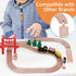 Set, 39Pcs Set Wooden Train Track Toddler Railway Bridge Toy Train with Magnetic Trains, Birthday Gift Ideas for Kids