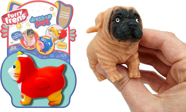 JA-RU Dress-Up Pets with Animal Costume Squishy Fidget Toys (1 Animal Pack), Stretchy Stress Relief Toys for Kids