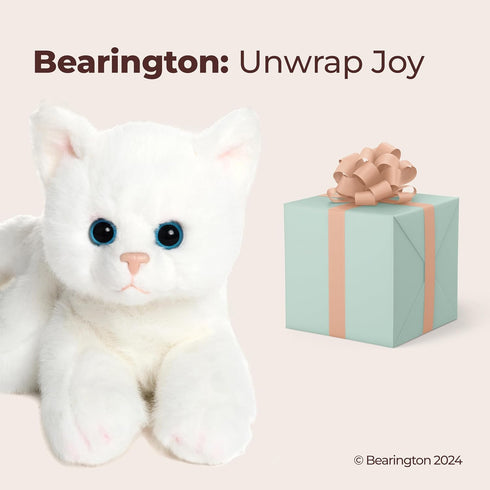 Bearington Lil' Muffin Small Plush Stuffed Animal, 8 Inch White Cat Kitten