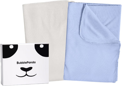 BubblePanda Rayon Made from Bamboo Baby Swaddle Blanket,2 Pack Soft & Breathable Receiving