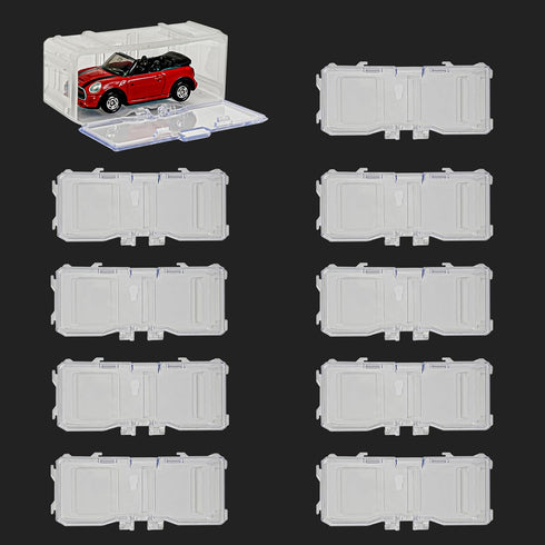 Toys Organizer Storage Case for Hot Wheels, Matchbox Cars, 1/64 Scale Display Case Holds 10/40 Cars (WHITE 10 PCS)