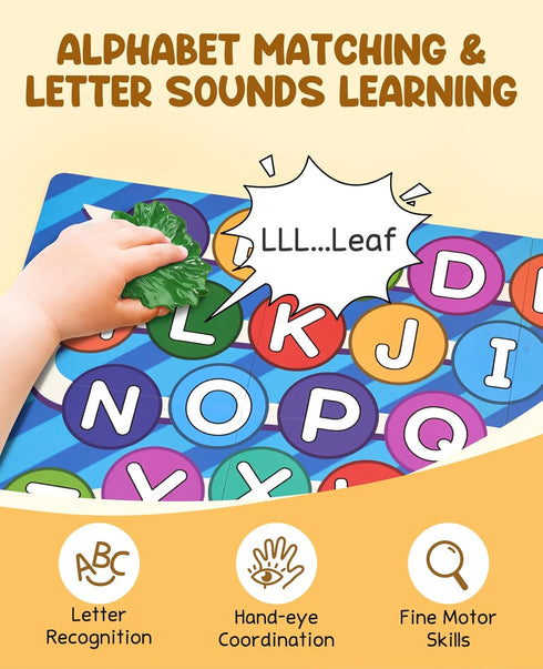 Mystery Alphabet Box for Kids - 52 PCS Letters Sorting Matching Game Activities, Fine Motor Learning Toys for Preschool