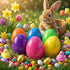 AquaHood 7 Inch 12 Pack Easter Eggs Decorations Plastic Large: Jumbo Fillable Colorful Bright Easter Egg Hunt Empty