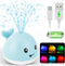 2024 Upgraded Baby Bath Toys, Light Up Whale Sprinkler Spray Water Pool Toys for Kids 1-3, Baby Shower Gifts for Boys