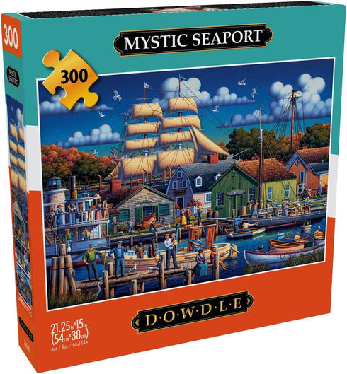 Buffalo Games - Dowdle - Mystic Seaport - 300 Piece Jigsaw Puzzle for Adults - Perfect for Game Nights