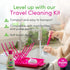 Dapple Travel Cleaning Kit - Includes Bottle, Dish Soap, Drying Rack & Silicone Brush