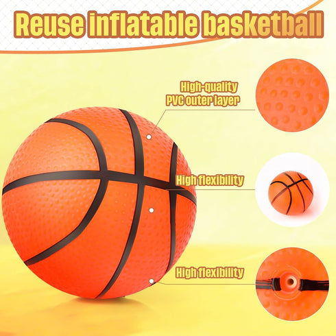 Sratte 30 Mini Inflatable Basketballs, 4 Inches Small Basketballs for Kids, Party Sports Game Hoops Beach Pool Supplies