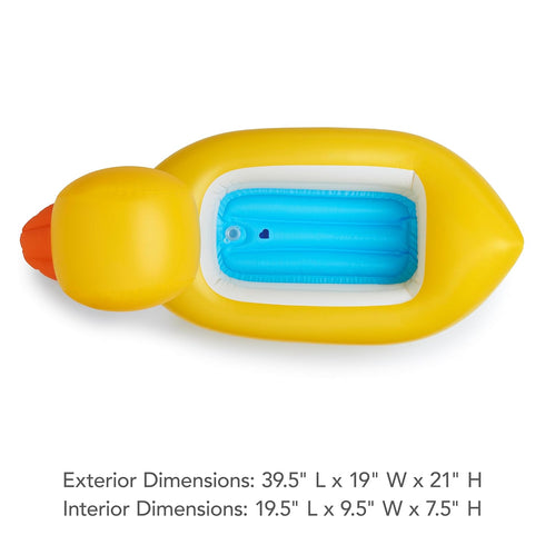6-24 Munchkin Duck Inflatable Baby Bathtub for Babies Months, White Hot Heat Alert, Great for Home or Travel, Classic