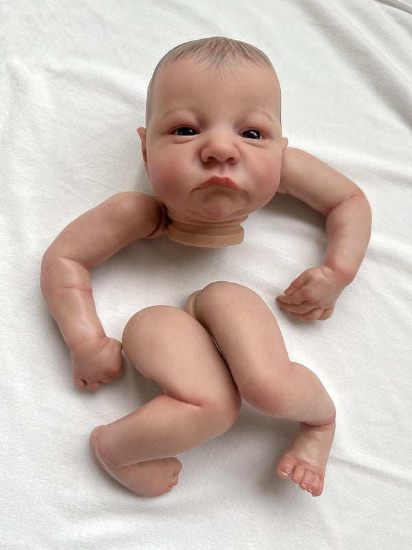 Anano Reborn Baby Doll Kit DIY Levi Kits, 19 Inch Silicone Vinyl Sleeping Doll for Kids Age 3+