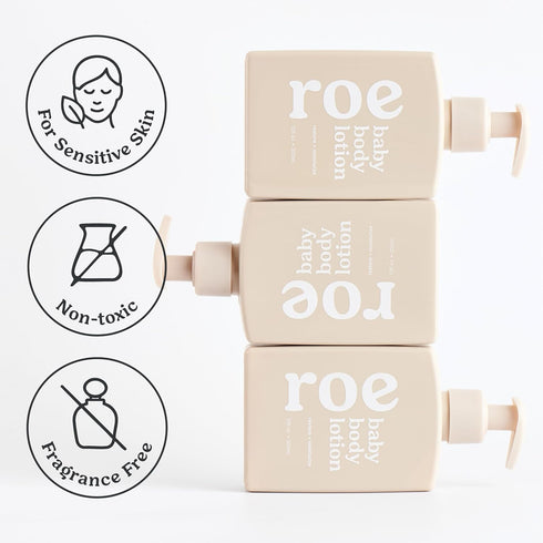 Roe Wellness- Baby Lotion Moisturizer Fragrance-Free | Great For Sensitive Skin Lightweight Moisturizing Lotion |