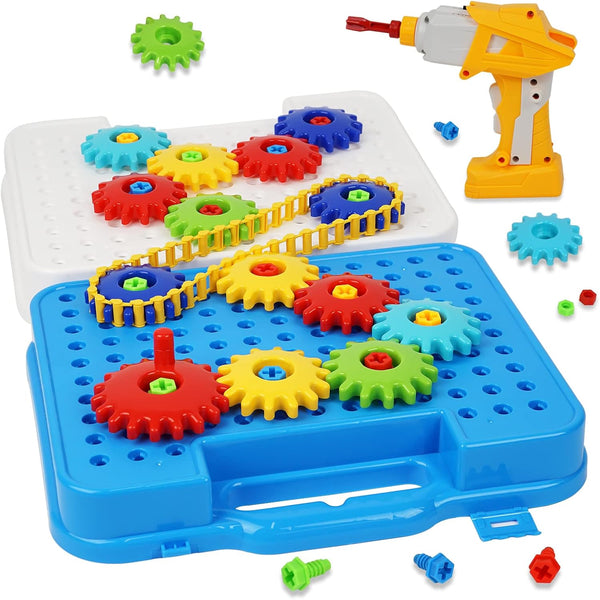 Gears Toys for Kids Ages 4-8, STEM Educational Construction Building Toy Set for Boys and Girls, Creative Learning