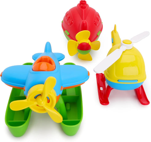 Toyland Pack 3 18 of Floating Water, Bathtub, and Pool Toys for Kids Months Plus - Helicopter, Submarine & Seaplane