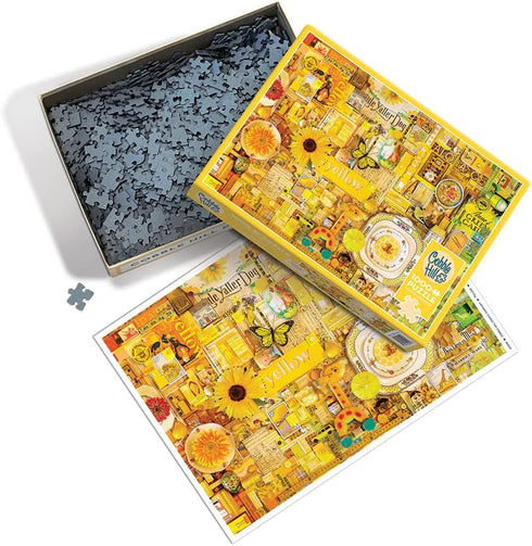1000 Cobble Hill Piece Puzzle - Rainbow Collection: Yellow - Sample Poster Included