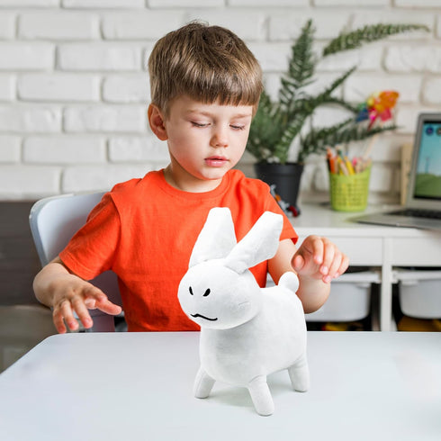 Adenzai White Gubby Rabbit Plush Toy Soft Forsaken Gubby Plush Stuffed Animal, Cute Game Character Collectible Plushie