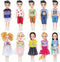 ONEST 10 Sets 5 Inch Mini Dolls with Doll Clothes Party Grown