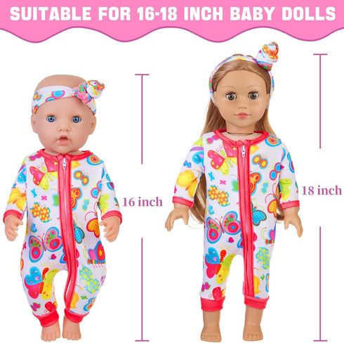ZITA ELEMENT 5 Sets 14-18 Inch Baby Doll Clothes Outfits, Casual Wear for 17 Inch Baby Doll, 10 Pcs Doll Clothes