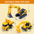 duturpo Mini Construction Trucks Playset for Toddlers, Excavator, Bulldozer, Forklift, Dump Truck, Gift for Kids