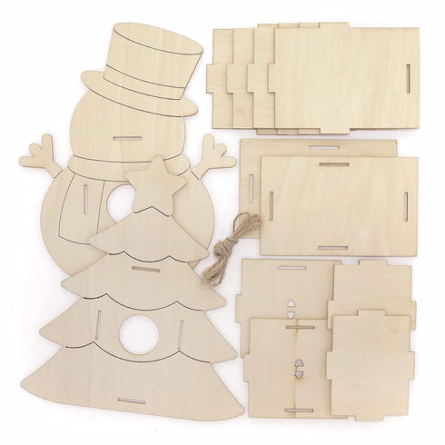 Christmas Wooden Bird House Kits - Baker Ross FC167 - Pack of 2 for Kids Arts and Crafts Projects