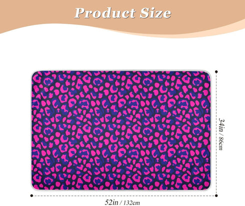siphylline 52" 34" Leopard Pattern Blue Pink Extra Large Resuable Bed Underpads Water Resistant Baby Diaper Changing