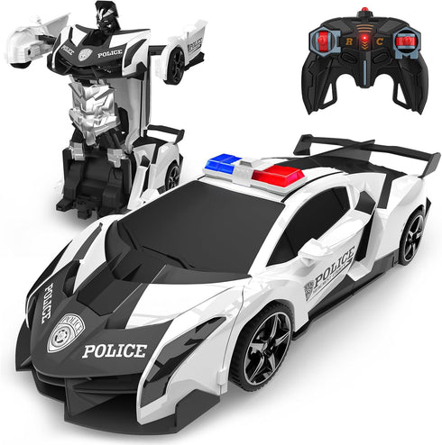 BLUEJAY Transform Rc Cars for Boys 4-12, 2.4Ghz 1:18 Scale Remote Control Car Transforming Robot