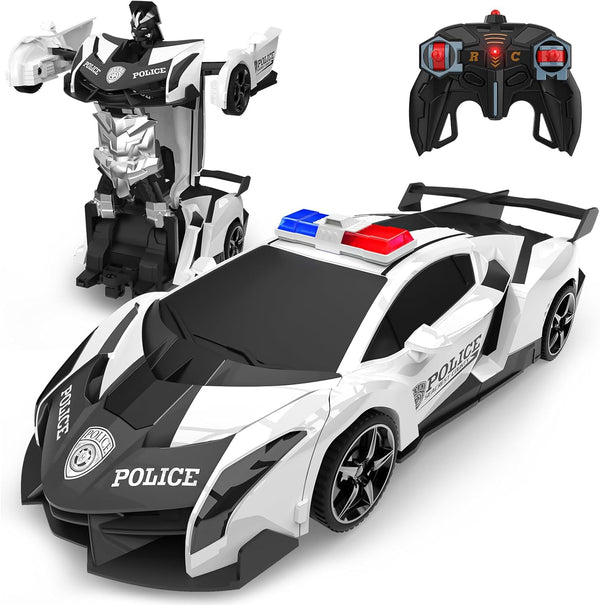 BLUEJAY Transform Rc Cars for Boys 4-12, 2.4Ghz 1:18 Scale Remote Control Car Transforming Robot