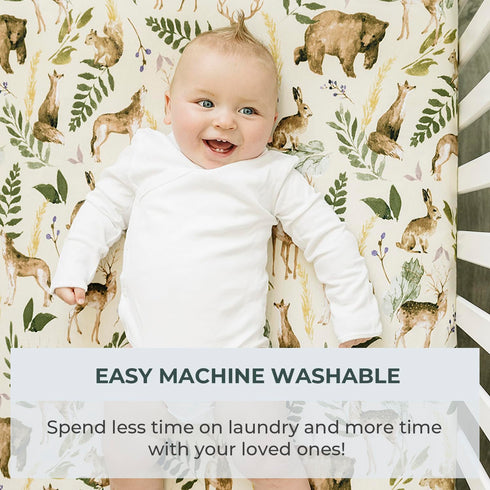 2 Pack Pobibaby - Premium Fitted Baby Boy Crib Sheets for Standard Crib Mattress - Ultra-Soft Cotton Blend, Safe