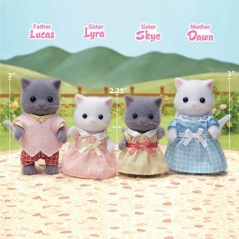 Set 4 3+ Calico Critters Persian Cat Family - of Collectible Doll Figures for Children Ages