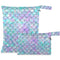 visesunny 2Pcs Wet Bag with Zippered Pockets Beautiful Rainbow Mermaid Scale Washable Reusable