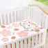 SyXIOP 28" 52" Cute Pink-Flowered Strawberries Cooling Baby Waterproof Crib Mattress Cover x Reusable Crib Bumper Pads