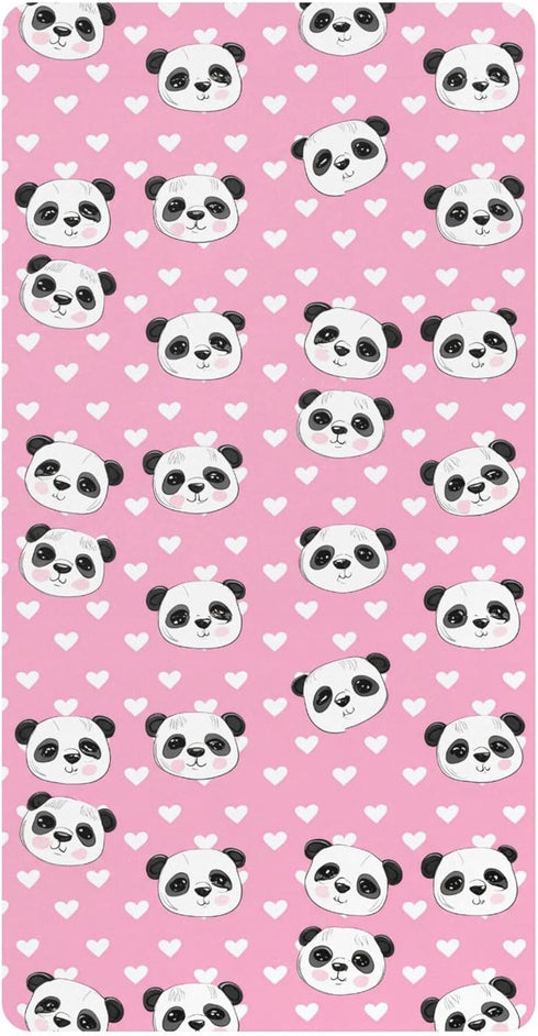 SEHANY Cute Cartoon Panda Fitted Crib Sheet 52"x28" - Soft Breathable Cotton Baby