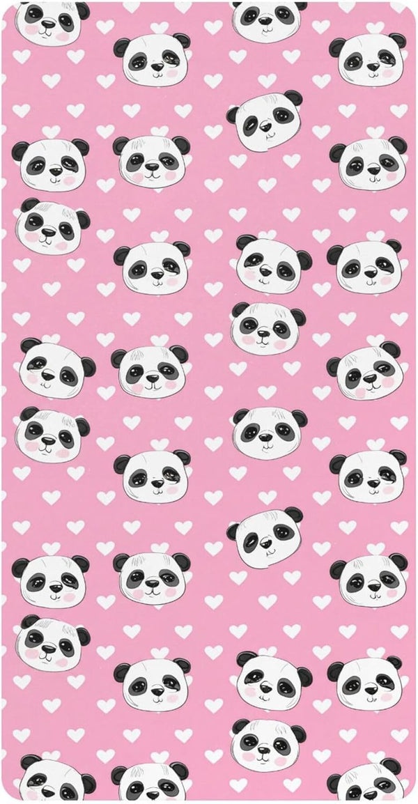 SEHANY Cute Cartoon Panda Fitted Crib Sheet 52"x28" - Soft Breathable Cotton Baby