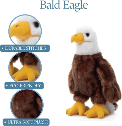 9 inches The Petting Zoo Bald Eagle Stuffed Animal, Gifts for Kids, Wild Onez Zoo Animals, Bald Eagle Plush Toy
