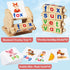 Montessori Learning Toys Gifts for Kids 3-5 Years, Wooden Reading Blocks, Preschool Activities & Flash Card Games