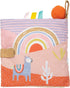 Manhattan Toy Llama Themed Soft Baby Activity Book with Squeaker, Crinkle Paper, Baby-safe Mirror