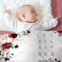 Cartoon Baby Monthly Milestone Blanket, First 12 Months Baby Blanket for Girls, Boys, Perfect Baby Gifts, 30"x40"