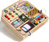 JAUNTY Montessori Wooden Busy Board - Toddler Sensory Toys with LED Light Switches, Travel Toys for Ages 1-3