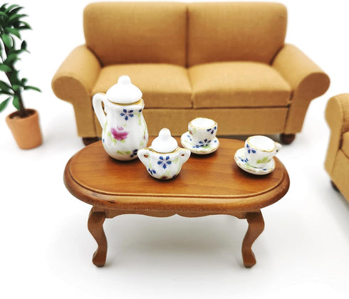 Dollhouse Decoration Accessories - 1/12 Miniature Coffee Table Furniture for Living Room Toy