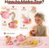 Set 3 4 5 BUYGER Kids Wooden Tea Party for Little Girls Toddler Pretend Play Food Kitchen Accessories Princess Birthday