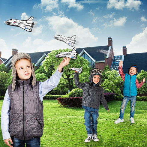 ArtCreativity Space Shuttle Gliders Set of 24, Foam Flying Toys for Boys & Girls, Outdoor Party Favors